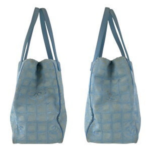 CHANEL Travel Line Blue Nylon Leather Tote Bag Neutra - Picture 5 of 9